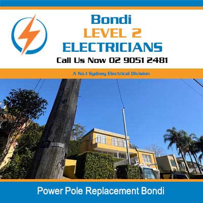 Newly power pole replacement at residential area in Bondi