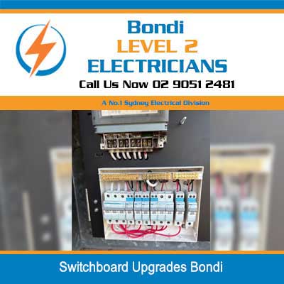 Open electrical switchboard upgrades showing circuit breakers and wiring in Bondi